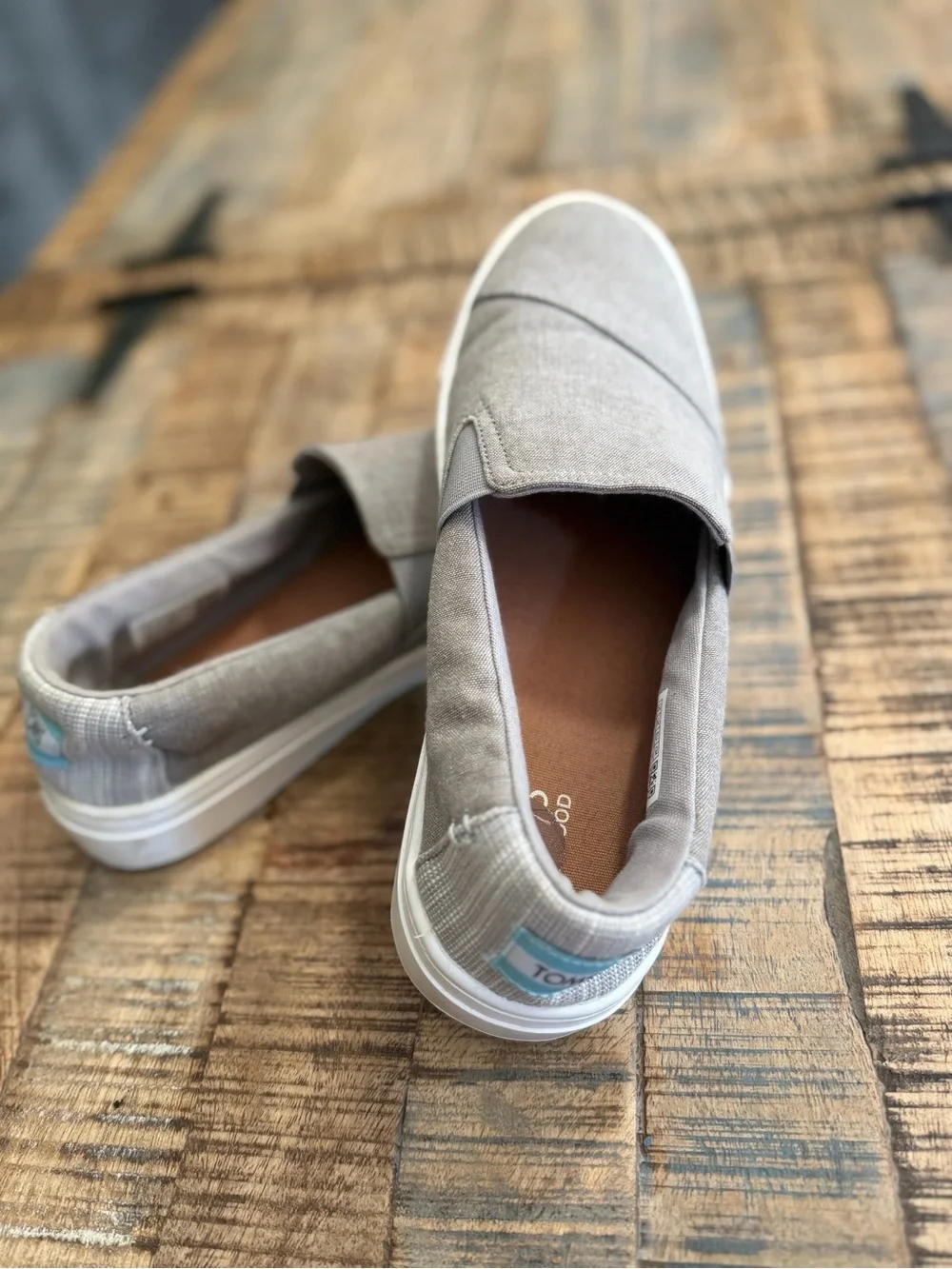 Toms Women’s Slip-On Canvas Platforms in Gray